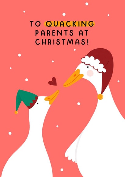 Cute Christmas Card - For Parents - Ducks created by Joanne Hawker
