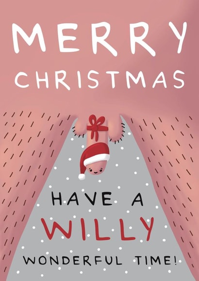 Funny Christmas Card - A Willy Wonderful Time created by Larry the Match