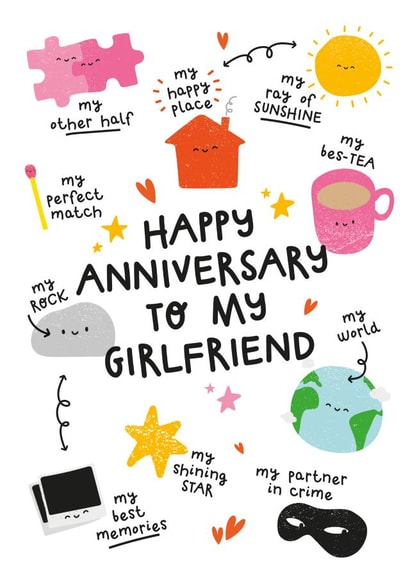 Cute Anniversary Card - For Girlfriend - Romantic created by Twisted Haggis