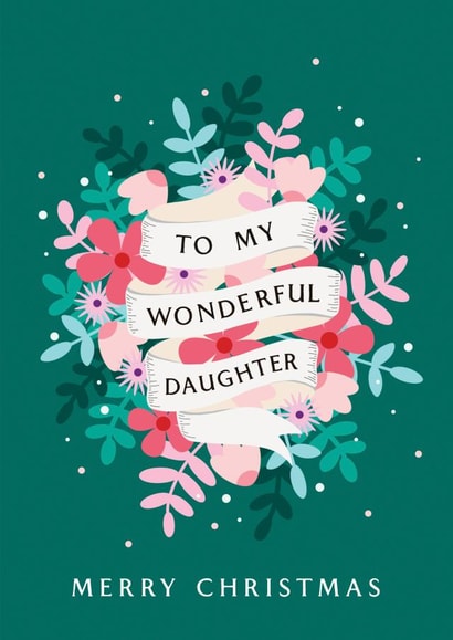 Classic Christmas Card - For Daughter - Flowers created by Jessica Rachel Sharp