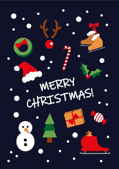 Cute Christmas Card - Festive Illustrations - Snow created by Roger Bear Designs