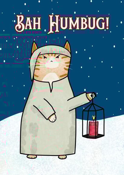 Funny Christmas Card - Grumpy Cat - Bah Humbug! created by suzcreate