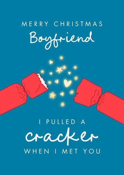 Funny Christmas Card - For Boyfriend - Pulled a Cracker created by The Cake Thief
