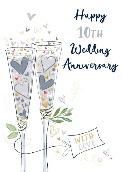 Cheers to 10 Years Wedding Anniversary card created by Katie Phythian Design