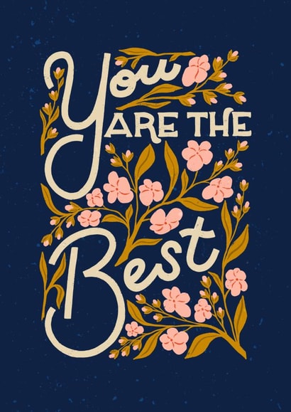 Pretty Thank You Card - You Are The Best - Vintage Florals created by Liz Kohler Brown