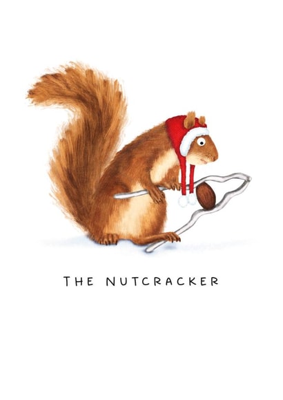 Funny Christmas Card - The Nutcracker - Squirrel Pun created by badgerbee design