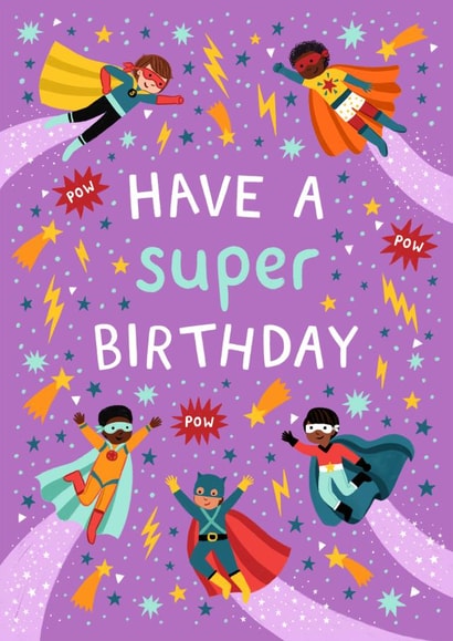 Cute Birthday Card - For Him - Superheroes created by Pear Tree Press