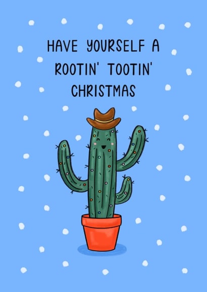 Cute Christmas Card - Cactus - Cowboy created by Muses & May 