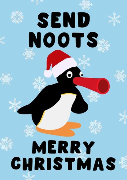 Funny Christmas Card - Pingu - Send Noots created by Pink Peach Cards
