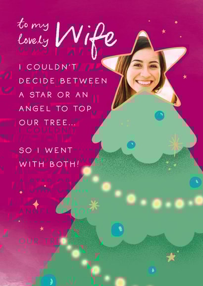 Cute Christmas Card - For Wife - Angel Star created by The Cake Thief