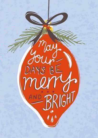 Classic Christmas Card - Bauble - Merry And Bright created by @VickyYorkeDesigns