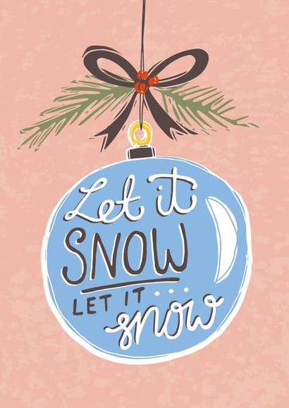 Classic Christmas Card - Vintage Bauble - Let It Snow created by @VickyYorkeDesigns