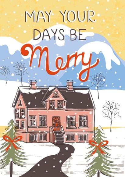 Classic Christmas Card - Winters Scene - Snowy House created by @VickyYorkeDesigns