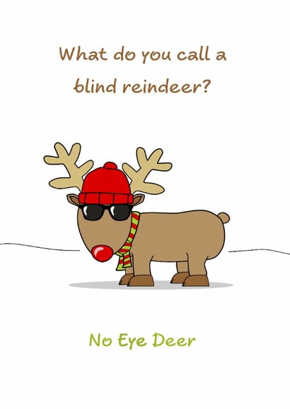 Funny Christmas Card - Reindeer Cracker Joke - Silly created by Swizzoo