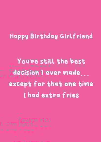 Funny Birthday Card - For Girlfriend - The Best Decision I Ever Made created by @Laura Lonsdale Designs