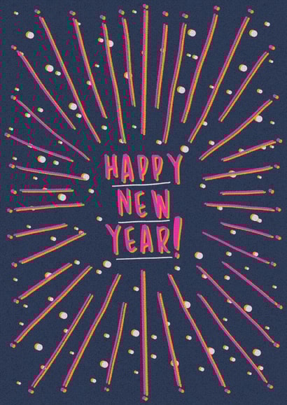 Pretty New Year Card - Fireworks created by Sarah Harding