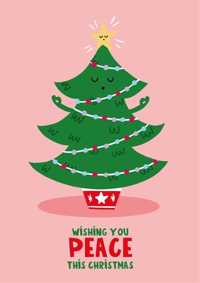 Cute Christmas Card - Peace - Christmas Tree created by Lucy Maggie Designs
