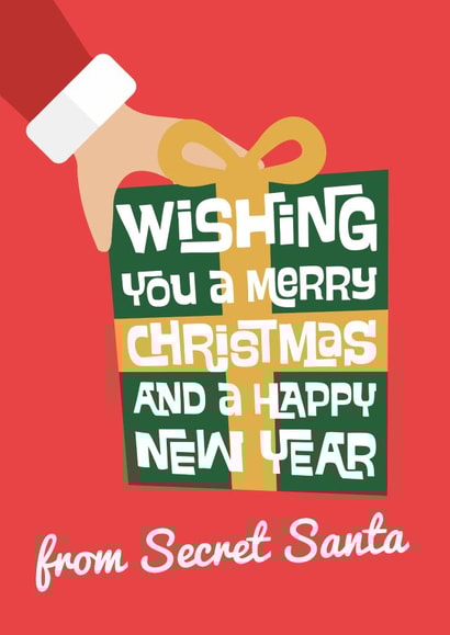 Cute Christmas Card - From Secret Santa - Gift created by Poppy Lane