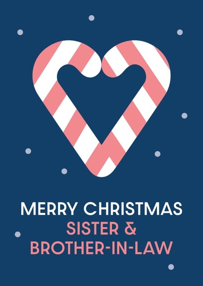 Cute Christmas Card - For Sister & Brother-In-Law - Candy Canes created by Cookie Design