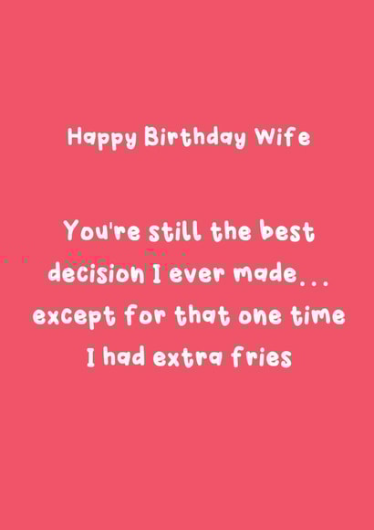Funny Birthday Card - The Best Decision I Ever Made - For Wife created by @Laura Lonsdale Designs