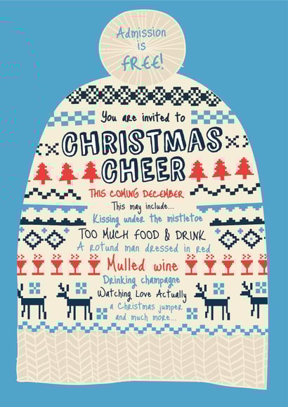 Cute Christmas Card - Woolly Hat - Christmas Cheer created by Paulverine