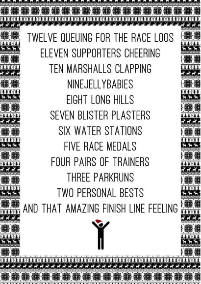 Funny Christmas Card - Runner - 12 Days Of Christmas Running Themed created by Worry Less Design