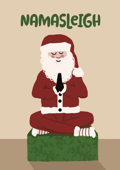 Funny Christmas Card - Namasleigh - Santa created by Giddy Kipper