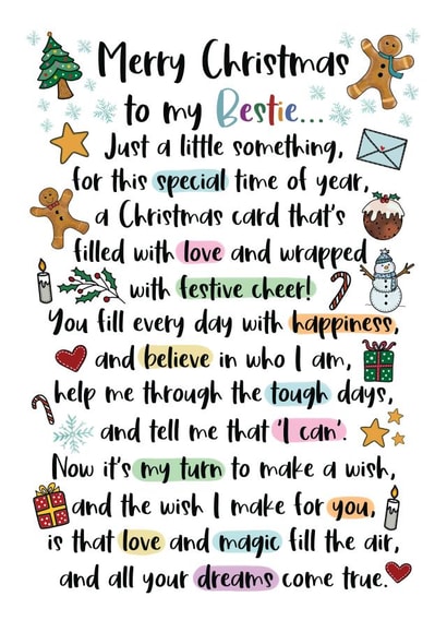 Festive Thank You Bestie Christmas Poem created by And You Can Quote Me