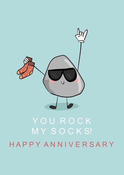 Cute anniversary card - significant other - you rock my socks created by Little Prints Fred Designs