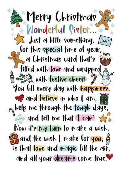 Wonderful Sister Heartfelt Christmas Poem created by And You Can Quote Me