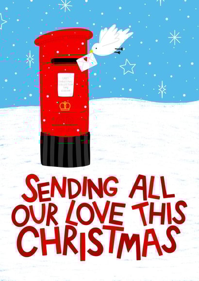 Across the Miles - Send our love at Christmas - Christmas Card to Family Friends created by Ludicrous Prints