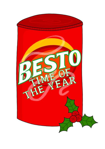 Punny Christmas Card - Besto Time Of The Year - Gravy created by The Blunt Badger