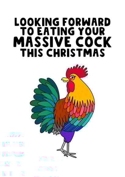 Naughty Christmas Card - Massive Cock - Rude created by The Blunt Badger