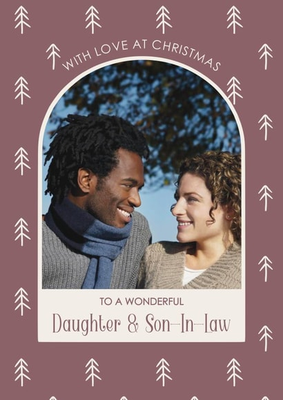 Classic Christmas Card - Daughter And Son In Law - Scandi Trees created by Choo Choo