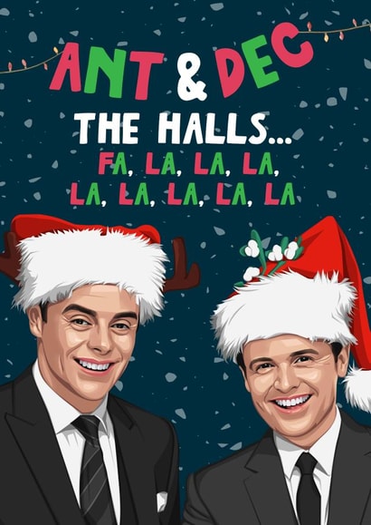 Funny Christmas Card - Ant And Dec - Fa La created by Artsy Gift Co