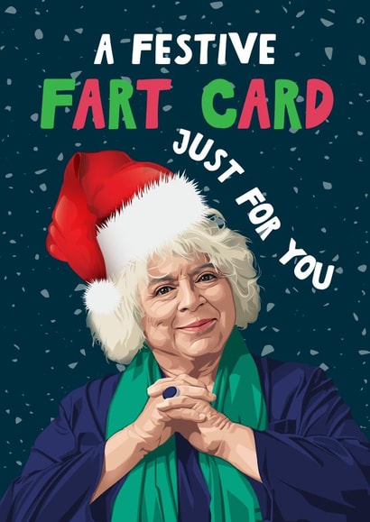 Funny Christmas Card - Miriam Margolyes - Fart Card created by Artsy Gift Co