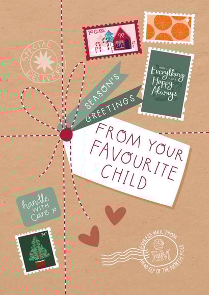 Funny Christmas Card - Special Delivery - From Your Favourite Child created by Two For Joy Illustration
