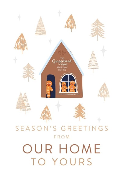 Season's Greetings from Our Home to Yours - Gingerbread Man House ...