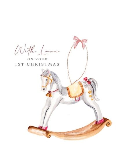 Cute Christmas Card - First Christmas - Rocking Horse created by Samantha