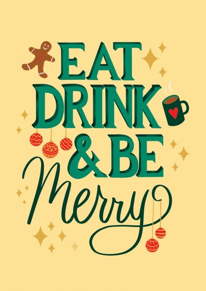 Cute Christmas Card - Sparkles - Be Merry created by Angelicabydesign