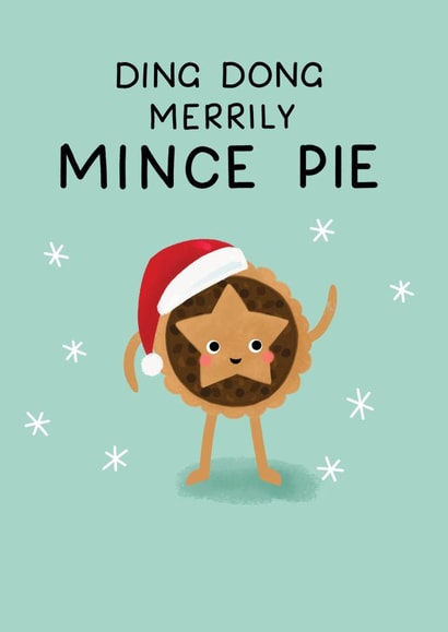 Mince pie Christmas card - cute and funny - Christmas pun created by Paper Valley Design Studio