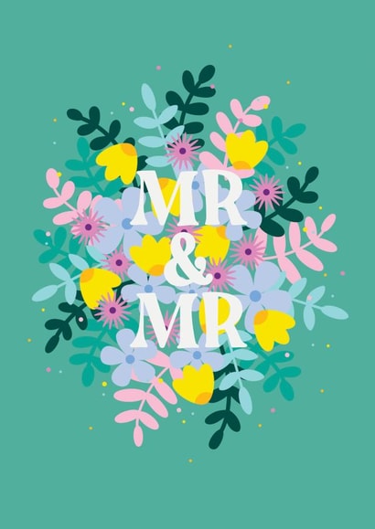 Pretty floral Wedding card - Congratulations - Mr & Mr created by Jessica Rachel Sharp