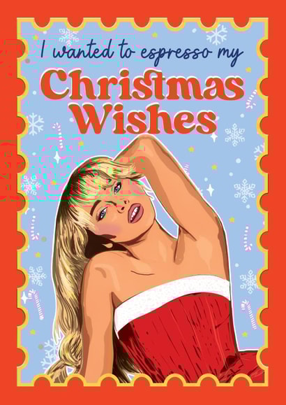 Funny Christmas Card - Sabrina Carpenter - Espresso created by Foggish