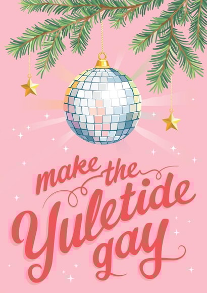 Funny Christmas Card - Yuletide Gay - Disco Ball created by Spite Dip