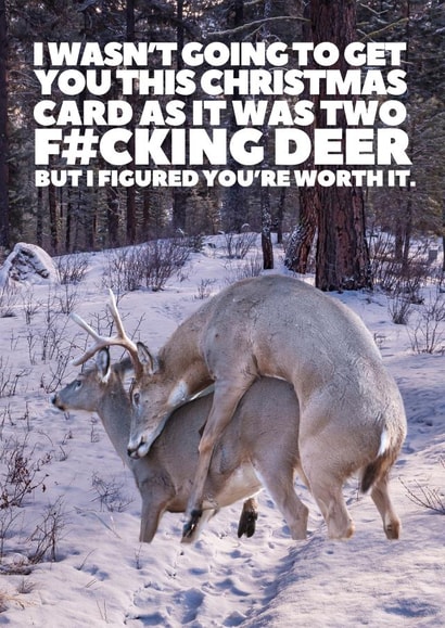 Rude Christmas Card - Two F#cking Deer created by Redrakoon
