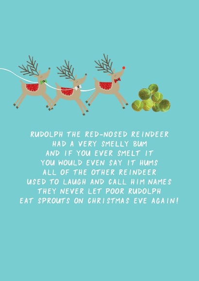 Funny Christmas Card - Rudolph The Red-Nosed Reindeer - Sprouts created by The Boy and the Bear