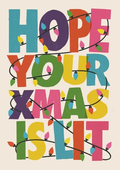 Funny Christmas Card - Lit - Lights created by Rebecca McConnachie