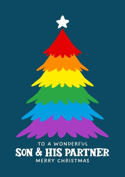 LGBTQ+ Christmas Card - For Son And Partner - Christmas Tree created by Atwood & Atwood