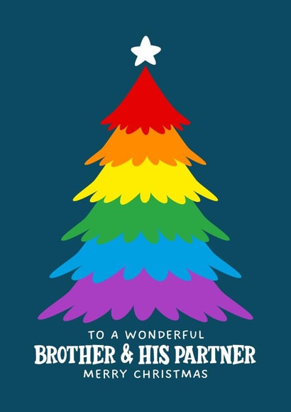 LGBTQ+ Christmas card - For Brother And Partner - Christmas Tree created by Atwood & Atwood
