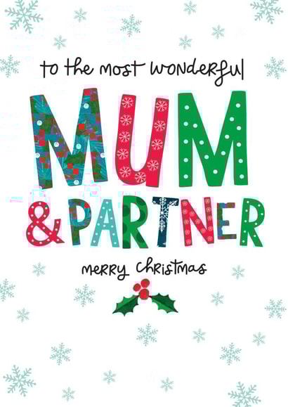 Classic Christmas Card - For Mum & Partner - Holly created by The Boy and the Bear